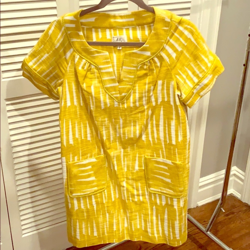 Milly of New York yellow print dress
